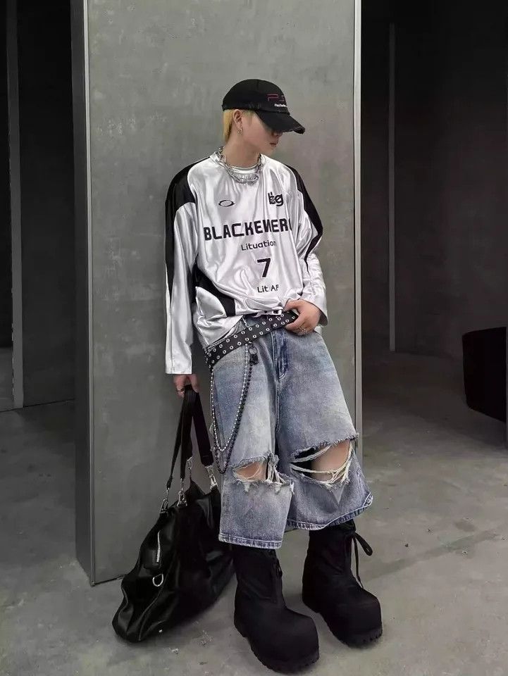 Japanese Brand × Jean Ripped Jorts Jeans Streetwear Size US 32 / EU 48 - 2 Thumbnail