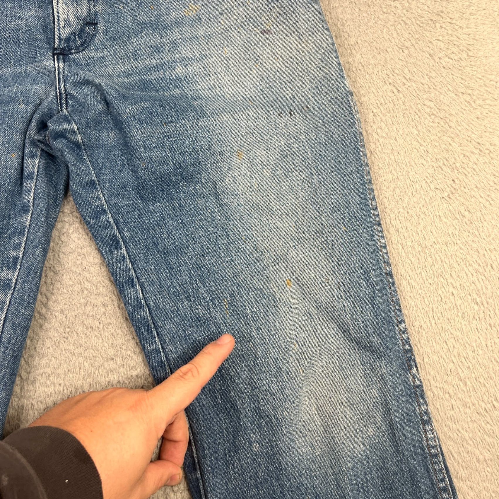 Wrangler VINTAGE Wrangler Jeans Men 31x28 Blue Straight Leg Distressed 80s Cowboy Denim Size US 31 - 5 Thumbnail