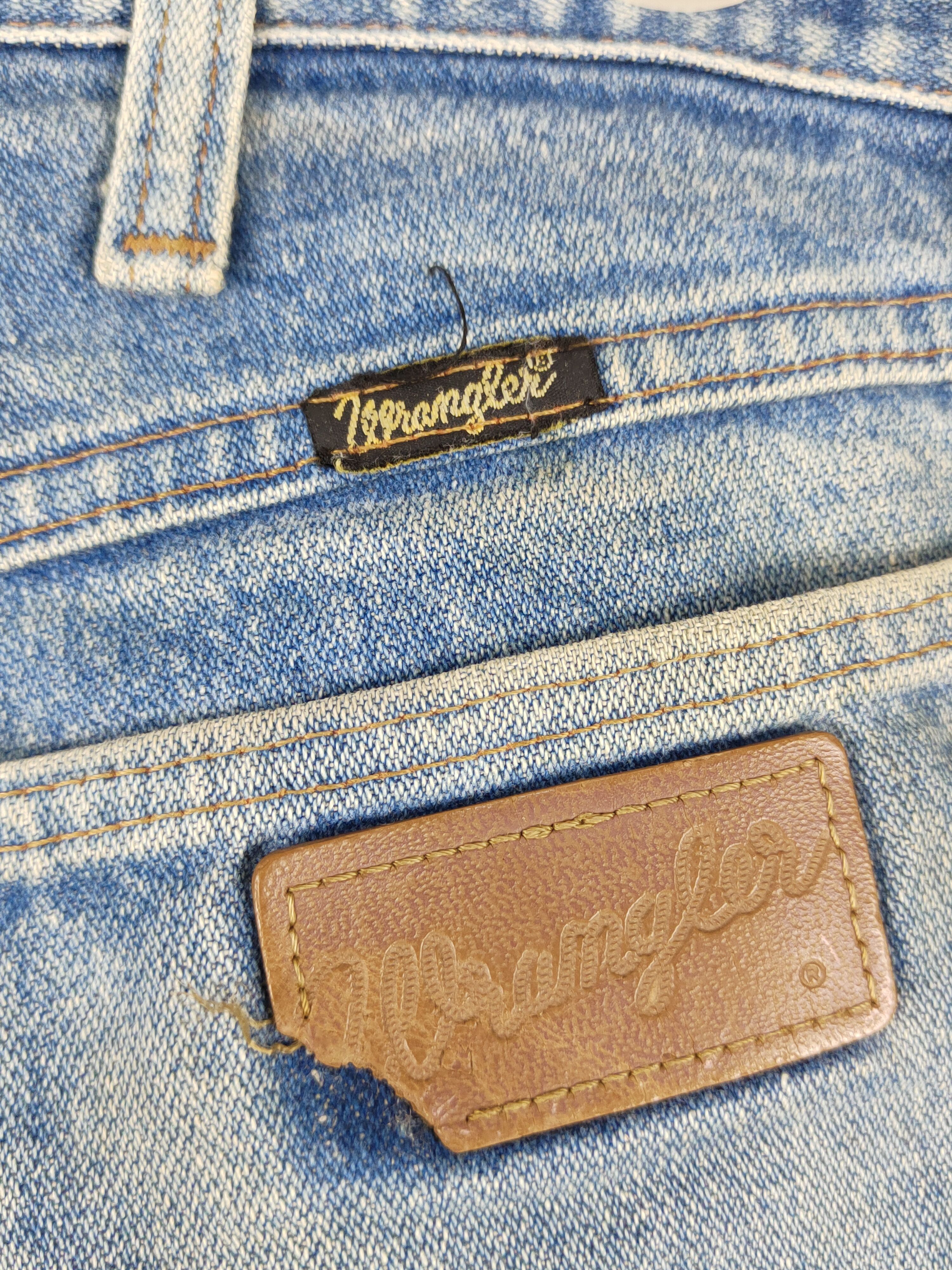 Japanese Brand Wrangler Blue Distressed Ripped denim Jeans #W1496 Size US 31 - 12 Thumbnail