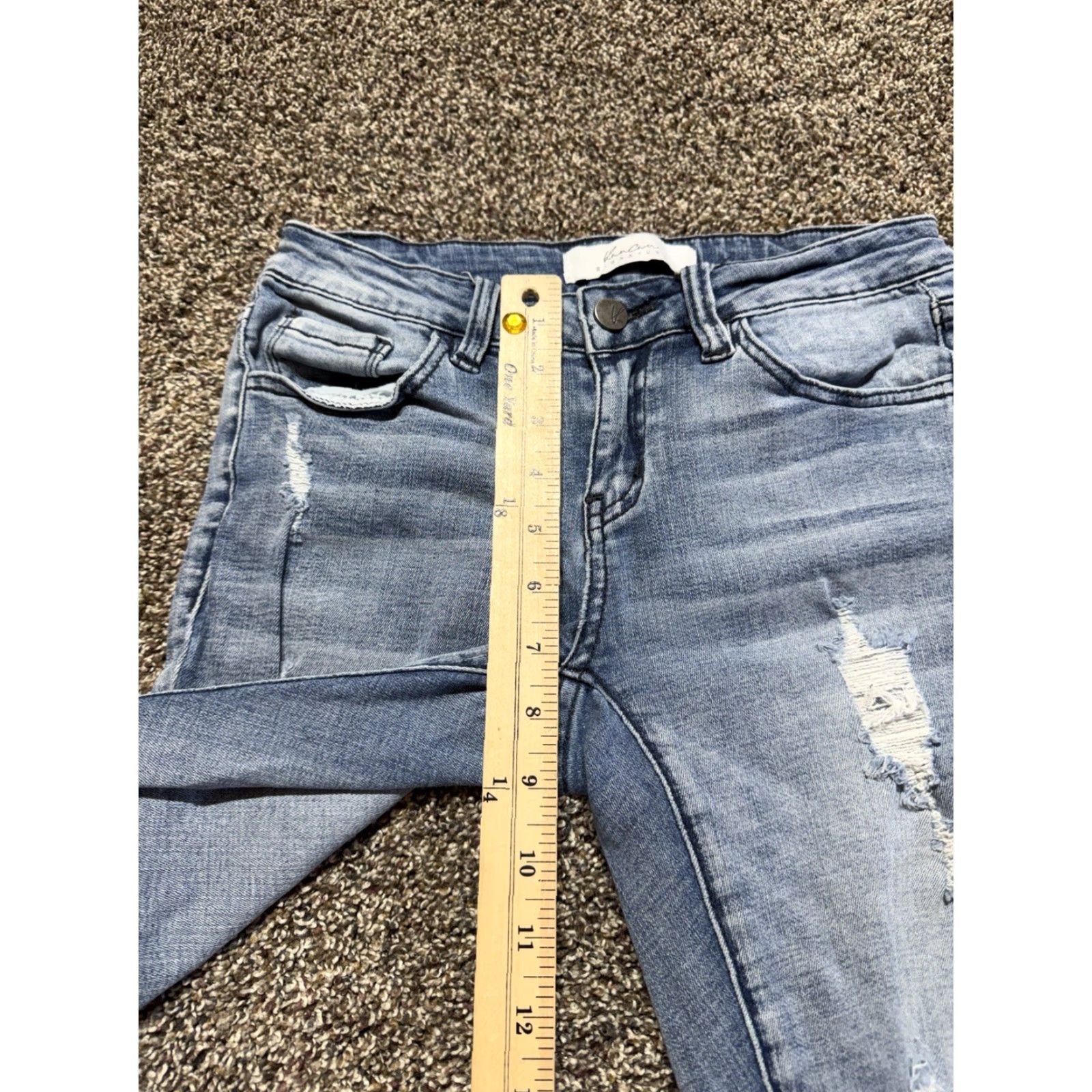 Vintage Kancan Signature Skinny Straight Jeans Size 25 Blue Denim Stretch Cotton Blend Mid Rise 5-Pocket Regular Inseam 30 Womens Jeans Size 42" / US 20 - 6 Thumbnail