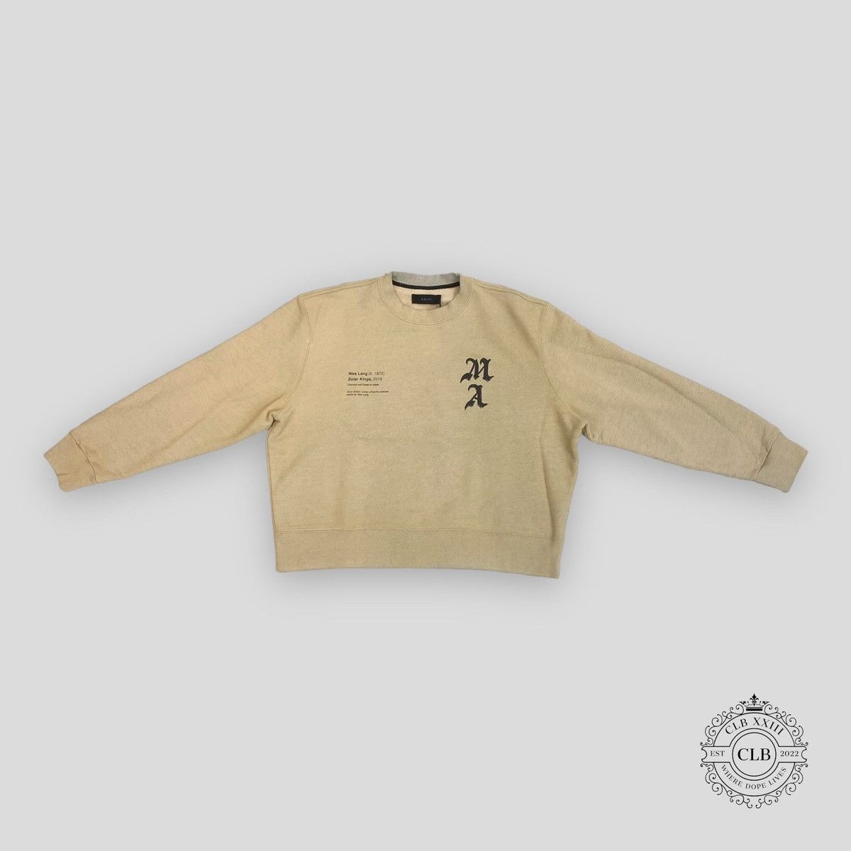 image of Amiri Wes Lang Solar Kings Crewneck - Heather Birch in Beige, Men's (Size XL)