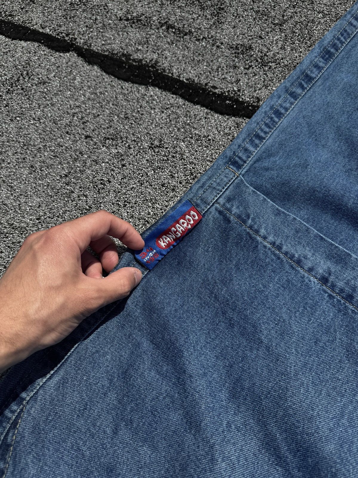 JNCO Kangaroo Jeans 90s/Y2K Baggy Skater Rave Embroidered Pkt Size US 30 / EU 46 - 8 Thumbnail