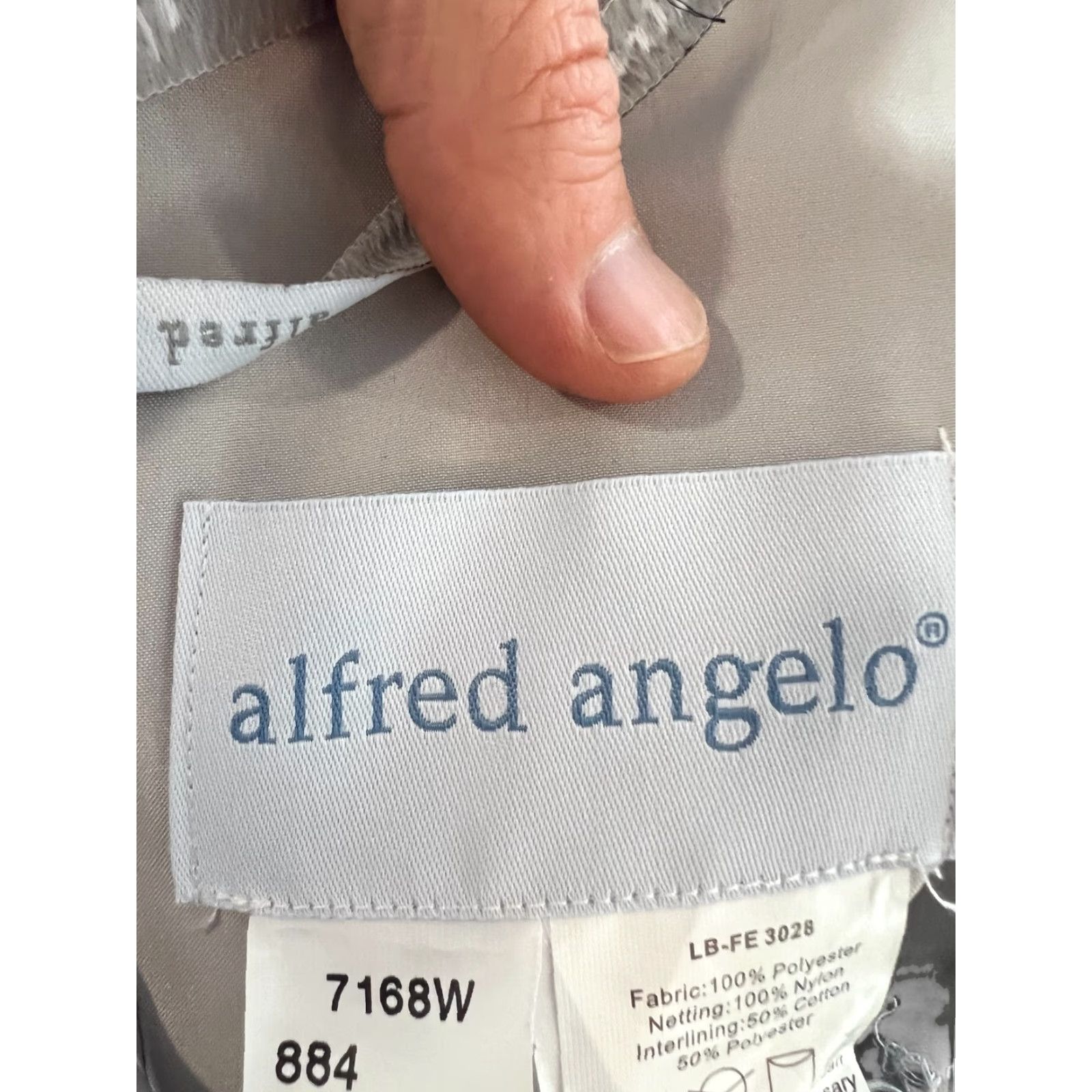 Vintage NWT Silver Bridesmaid Formal Dress 22W ALFRED ANGELO Moonlight Waltz A-Line Formal Dress Satin Halter Sleeveless 54" 7168W Womens Size ONE SIZE - 6 Thumbnail