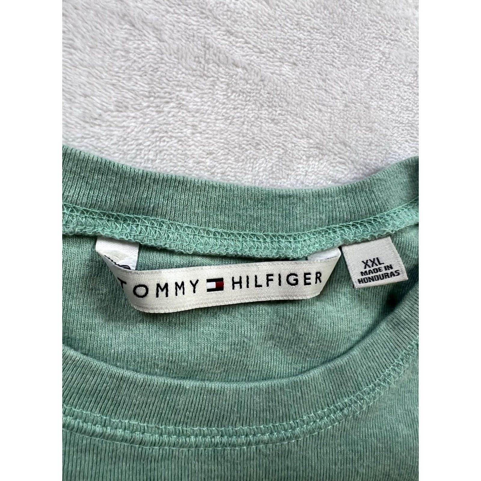 Tommy Hilfiger Tommy Hilfiger Women's Shirt Tee Green Short Sleeve 2XL Knit Cotton Embroidered, Regular Fit, Solid, Casual Sleeve, Machine Washable, Vintage: No Size XXL / US 16-18 / IT 52-54 - 5 Thumbnail