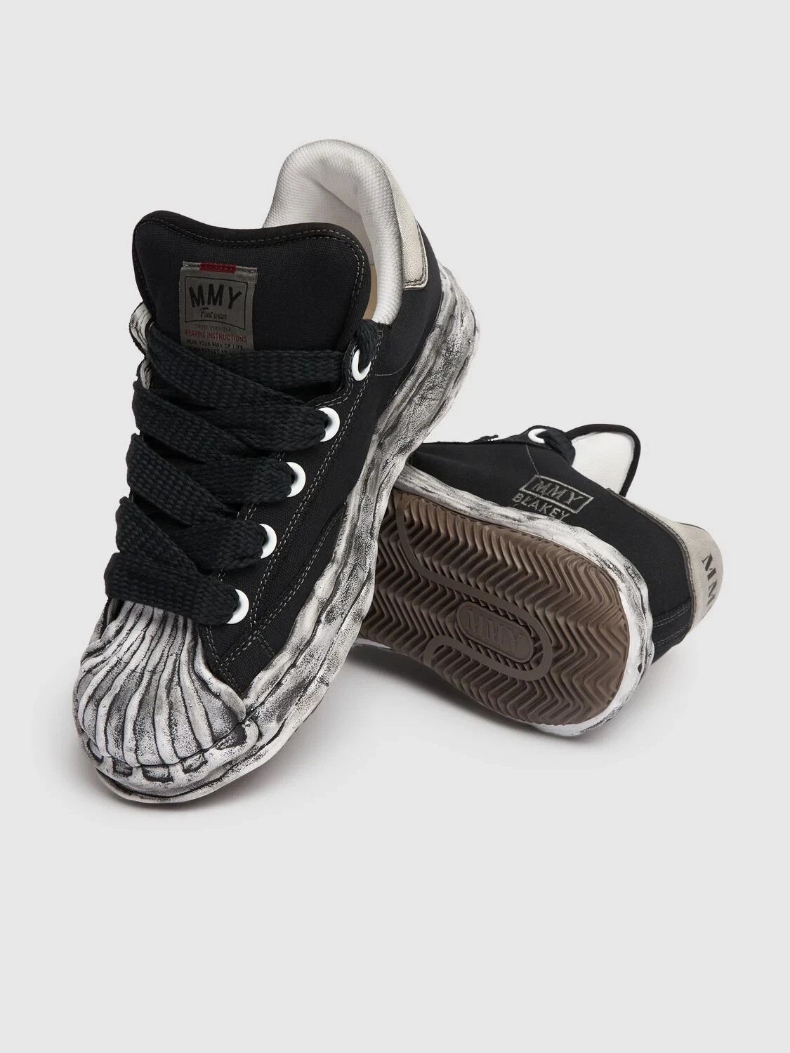 Other Mihara Yasuhiro Blakey Black Canvas Sneakers Size US 13 / EU 46 - 4 Thumbnail
