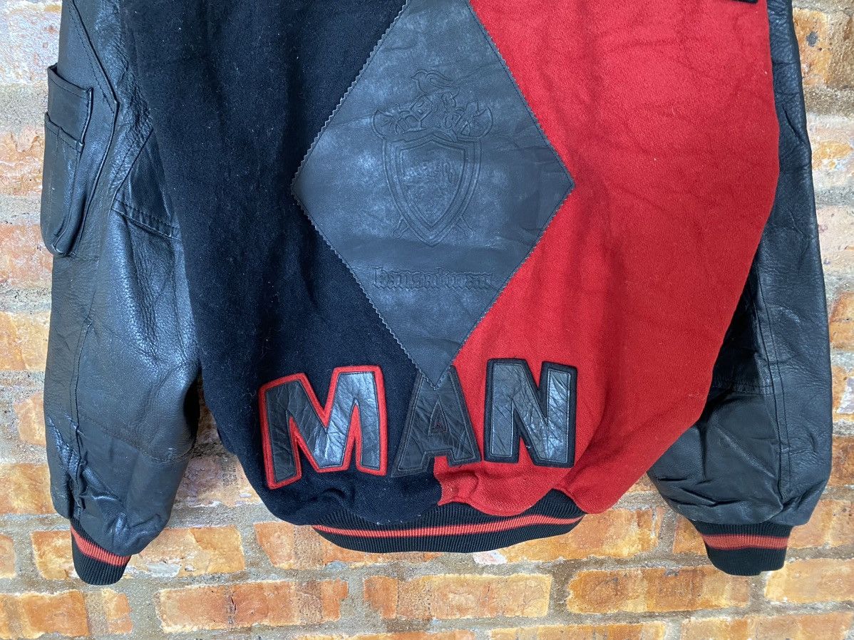 Kansai Yamamoto 1990s KANSAI MAN Vatsity 2 tone leather jacket Size US L / EU 52-54 / 3 - 4 Thumbnail