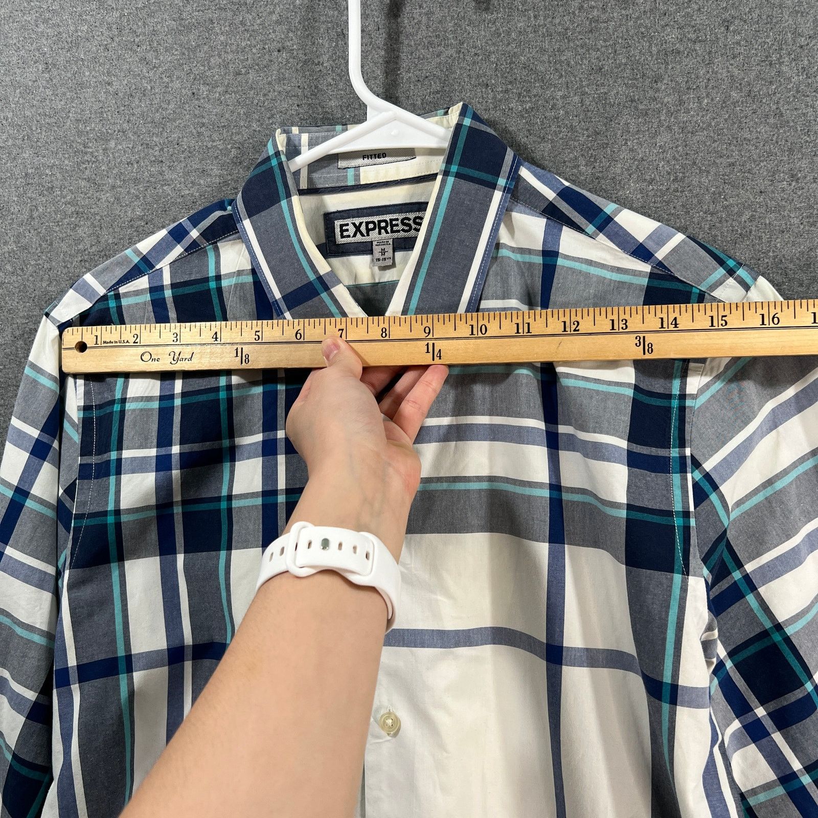 Express Express Men's Long-sleeve Button-up Shirt Blue Size Medium Size US M / EU 48-50 / 2 - 8 Thumbnail