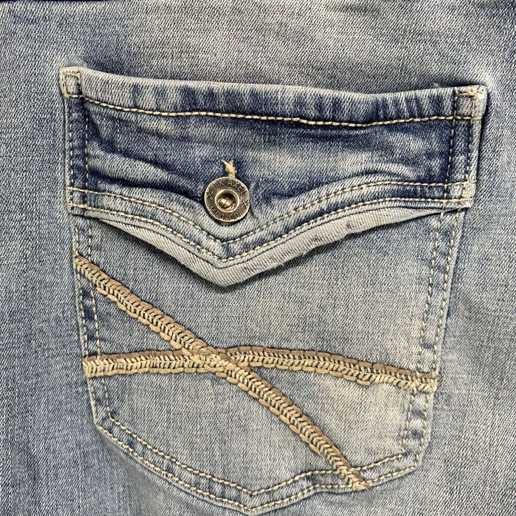 Denime VINTAGE Axel Jeans Men 36x32 Slim Bootcut Denim Light Wash Casual Pants Size US 36 / EU 52 - 3 Thumbnail