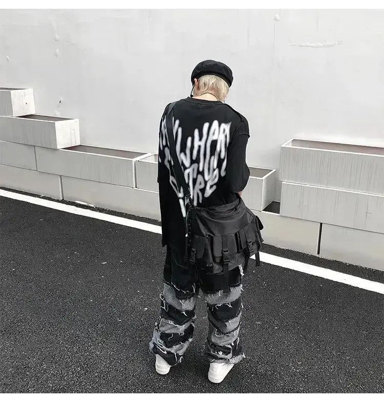 Japanese Brand Jeans wide legs trousers tassels hip-hop loose jeans Size US 34 / EU 50 - 6 Thumbnail