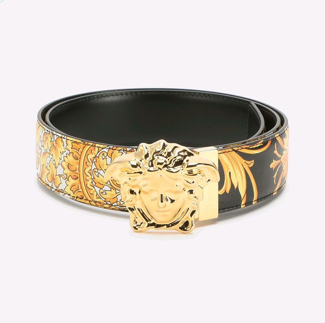 Versace Versace Baroque Print Medusa Logo Belt Size ONE SIZE - 1 Thumbnail