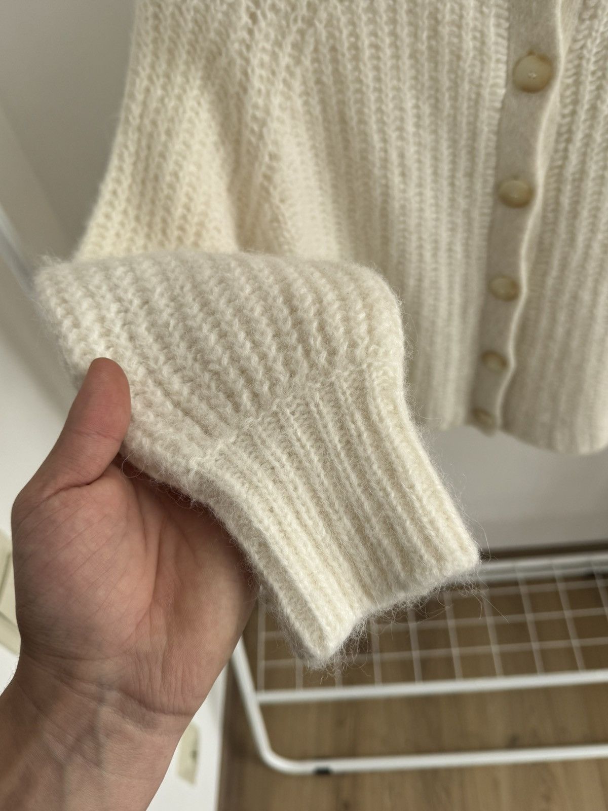 Sezane La Maille Sezane Wool Mohair Knitted Button Up Sweater Size S / US 4 / IT 40 - 7 Thumbnail