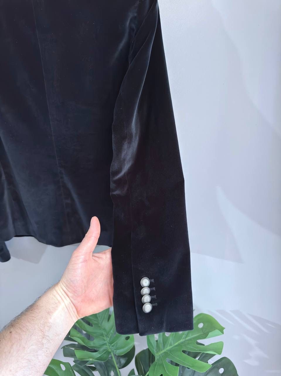 Tagliatore Tagliatore Women's Navy Velvet Blazer Made in Italy, 46/S Size S / US 4 / IT 40 - 16 Thumbnail