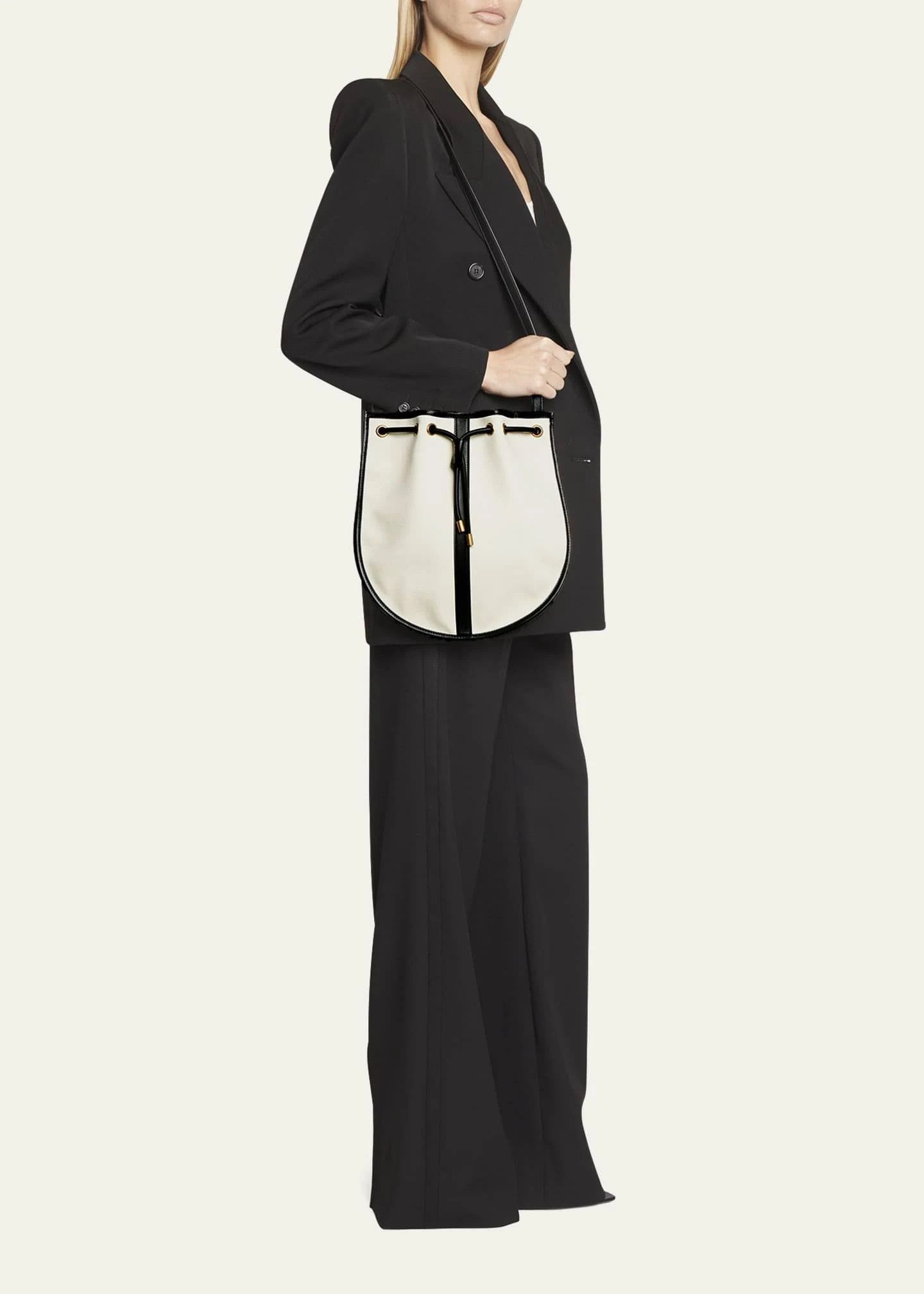 Saint Laurent Paris o1s1wg111124 Size: OS / Leather Shoulder Bag Bianco & Nero Size ONE SIZE - 2 Thumbnail