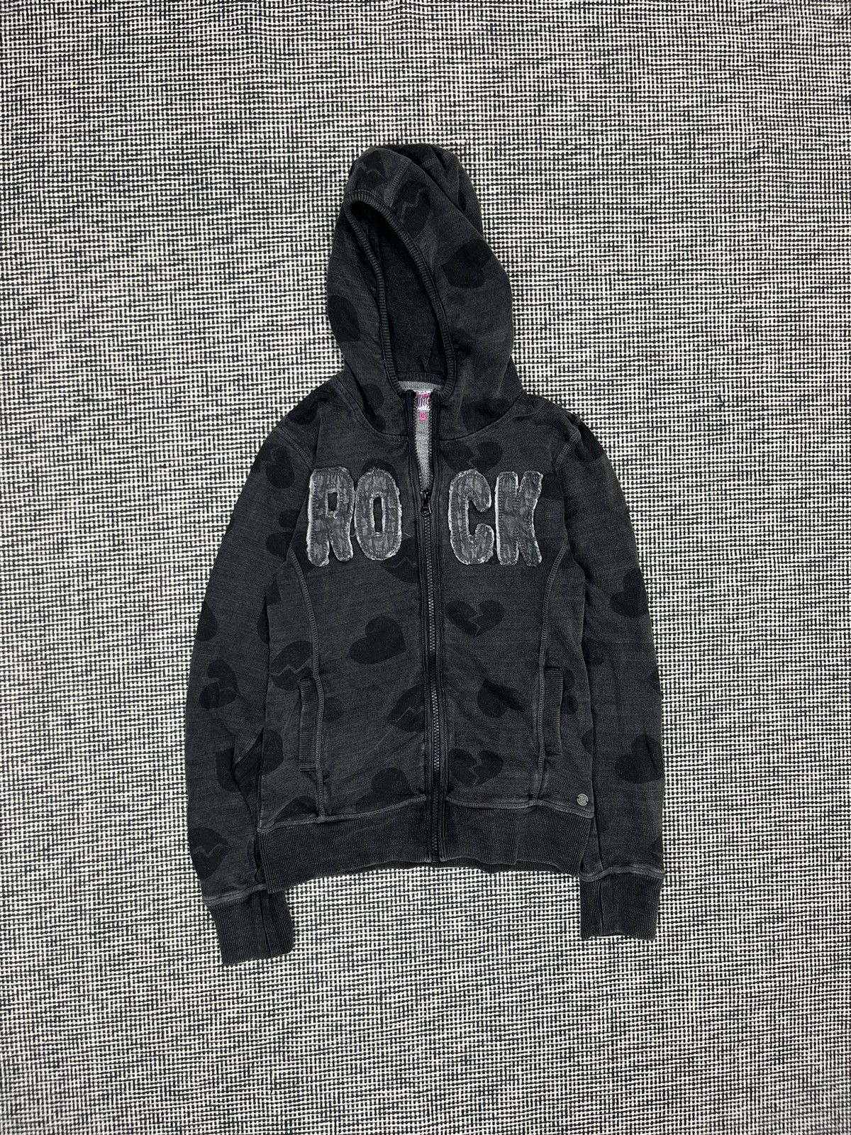 y2k rock broken heart zip hoodie hysteric glamour style