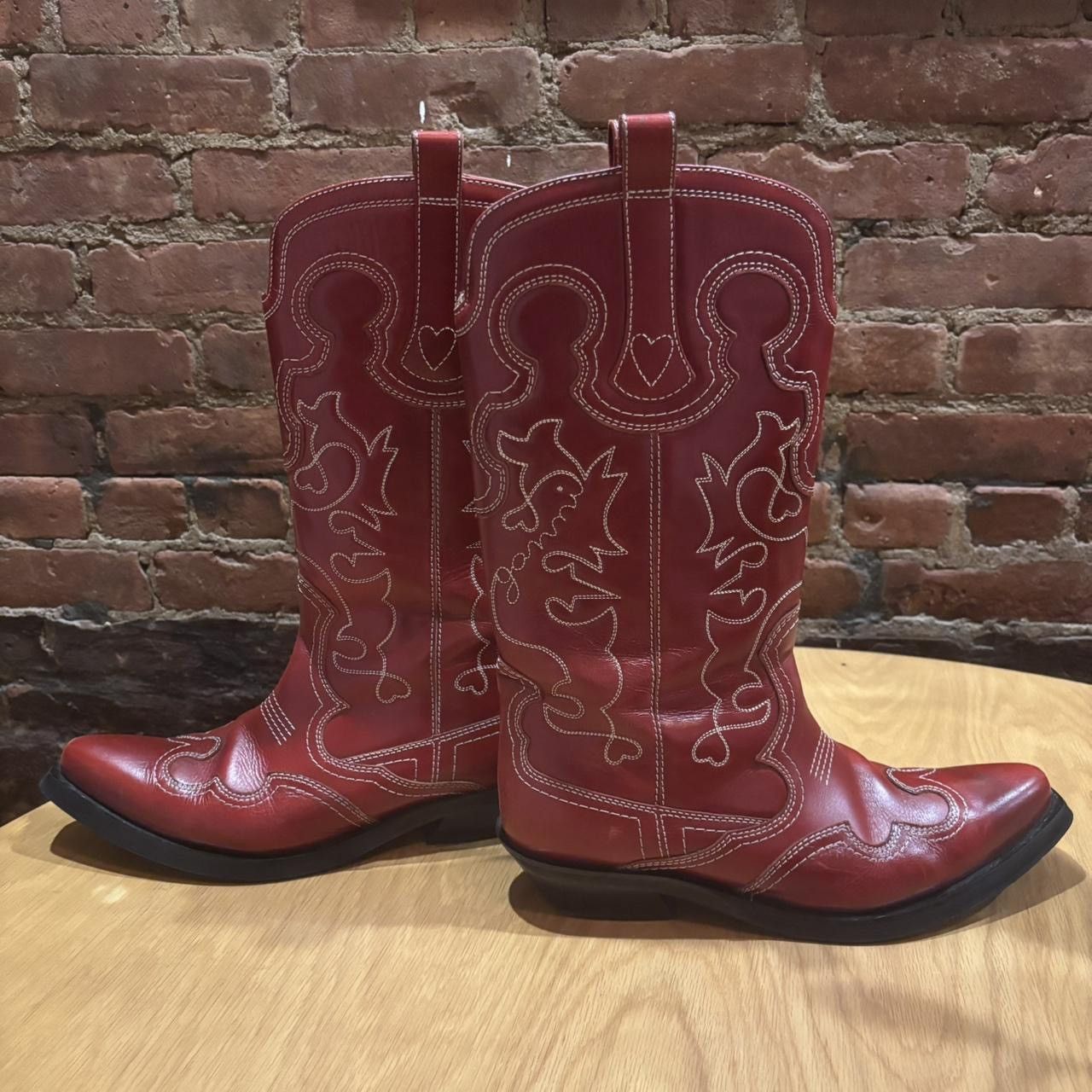 Ganni Ganni red leather western boots Size US 12 / IT 42 - 4 Thumbnail