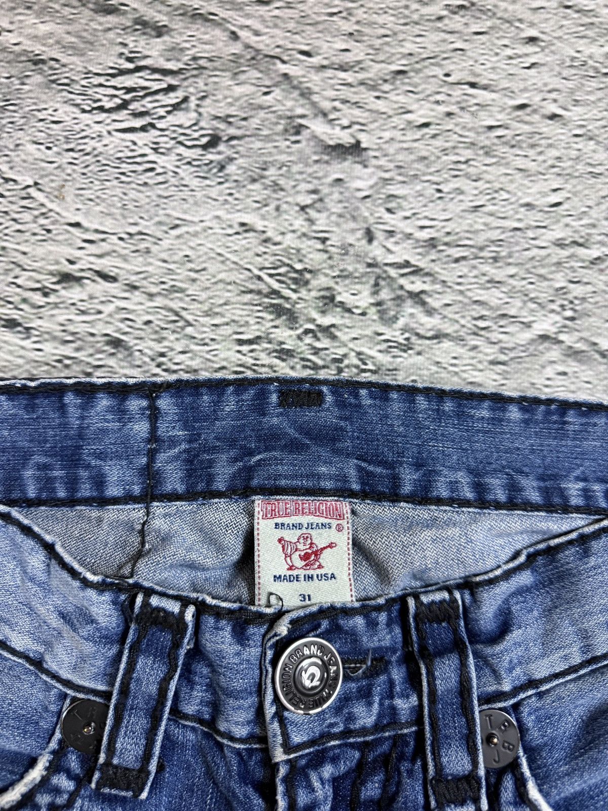 True Religion True Religion jeans blue vintage black stitch Bobby Super T Size US 31 - 2 Thumbnail