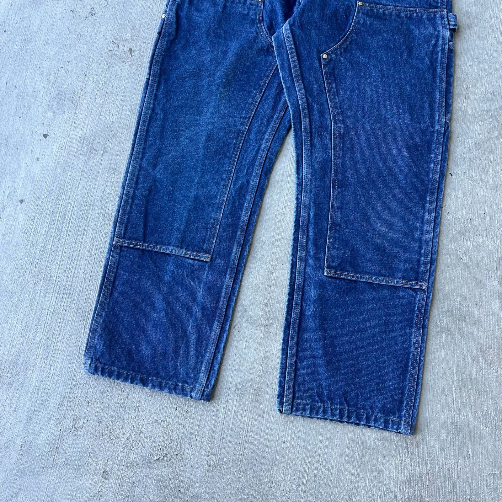 Carhartt × Vintage Carhartt denim blue jean double knee work carpenter pants Size US 33 - 3 Thumbnail