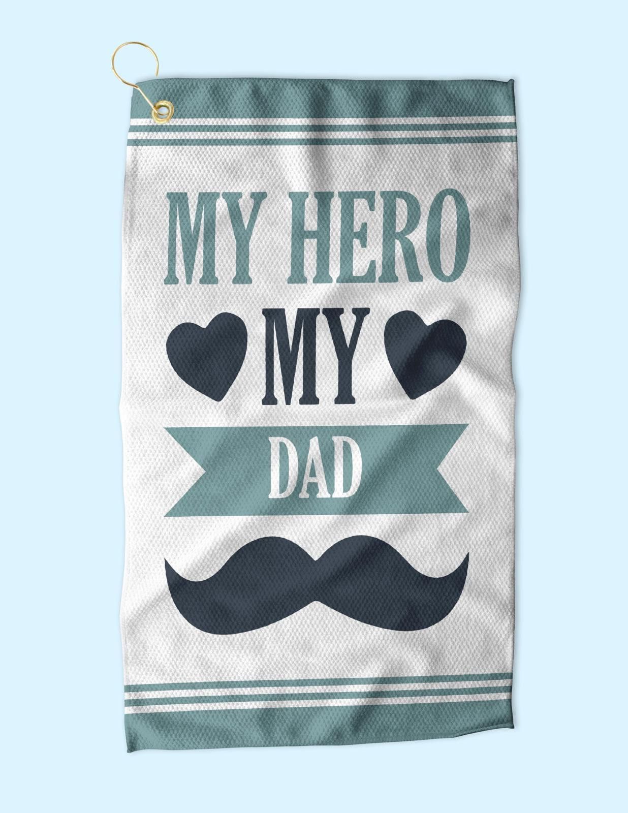 Designer Personalized Golf Towel for Dad - My Hero Gift for Fathers Size ONE SIZE - 2 Thumbnail