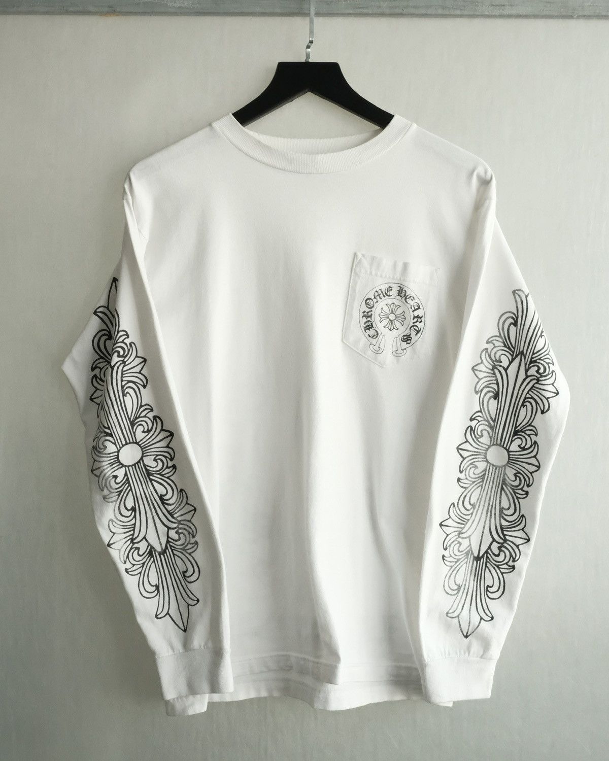 Chrome Hearts Crazy Faded Vintage 90s Chrome Hearts Floral LS Tee