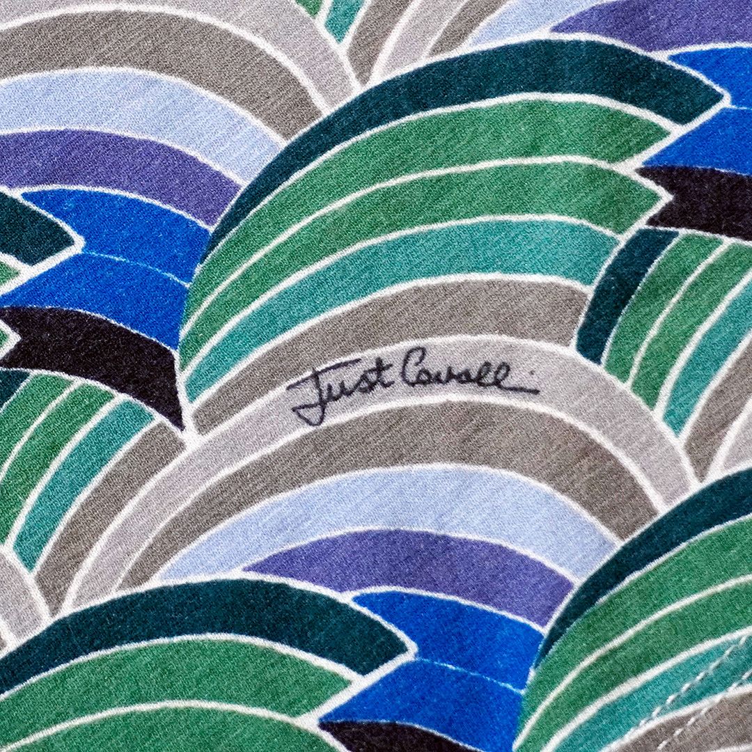 Just Cavalli Just Cavalli Graphic Wave T-Shirt Blue 0X Large Designer Size US L / EU 52-54 / 3 - 5 Thumbnail