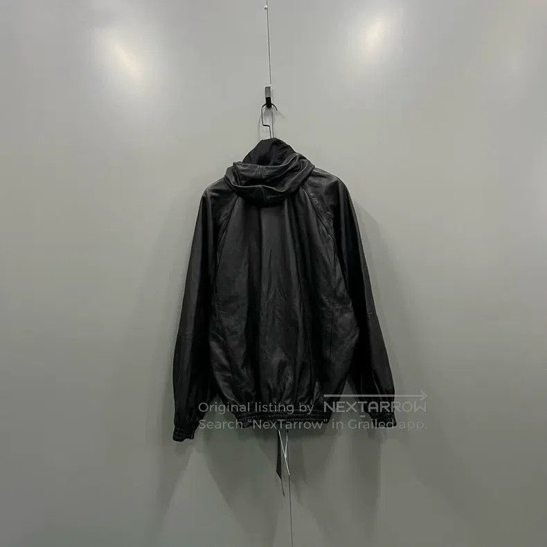 Balenciaga Balenciaga Black Embroidered Logo Leather Jacket Size US M / EU 48-50 / 2 - 2 Thumbnail