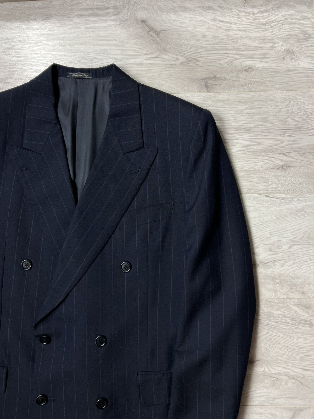 Zilli Vintage Zilli Wool Double Breasted Striped Blazer Jacket Size 40R - 4 Thumbnail