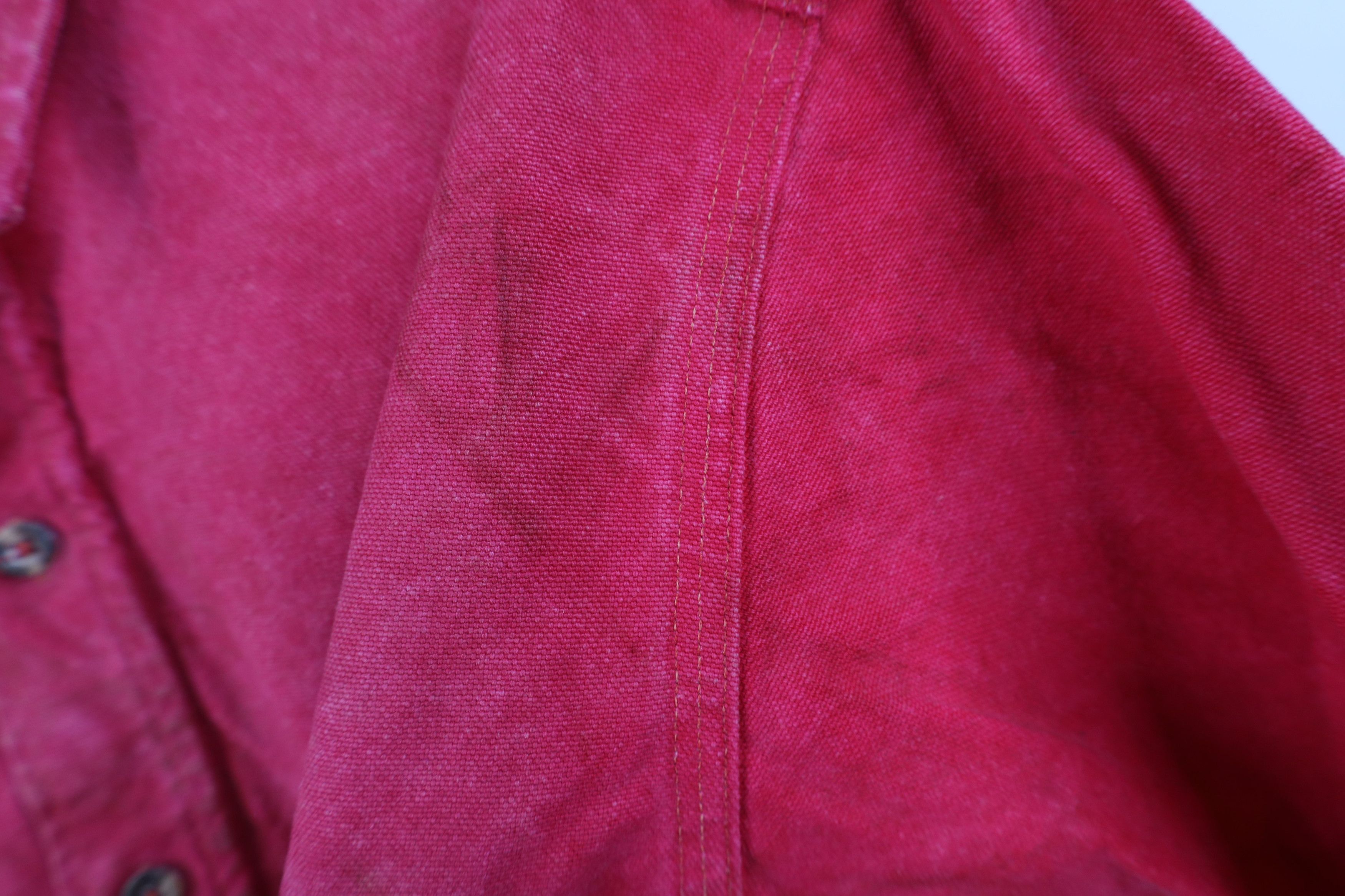 Carhartt Vintage 90s Carhartt Acid Wash Canvas Button Shirt Red USA Size US M / EU 48-50 / 2 - 7 Thumbnail