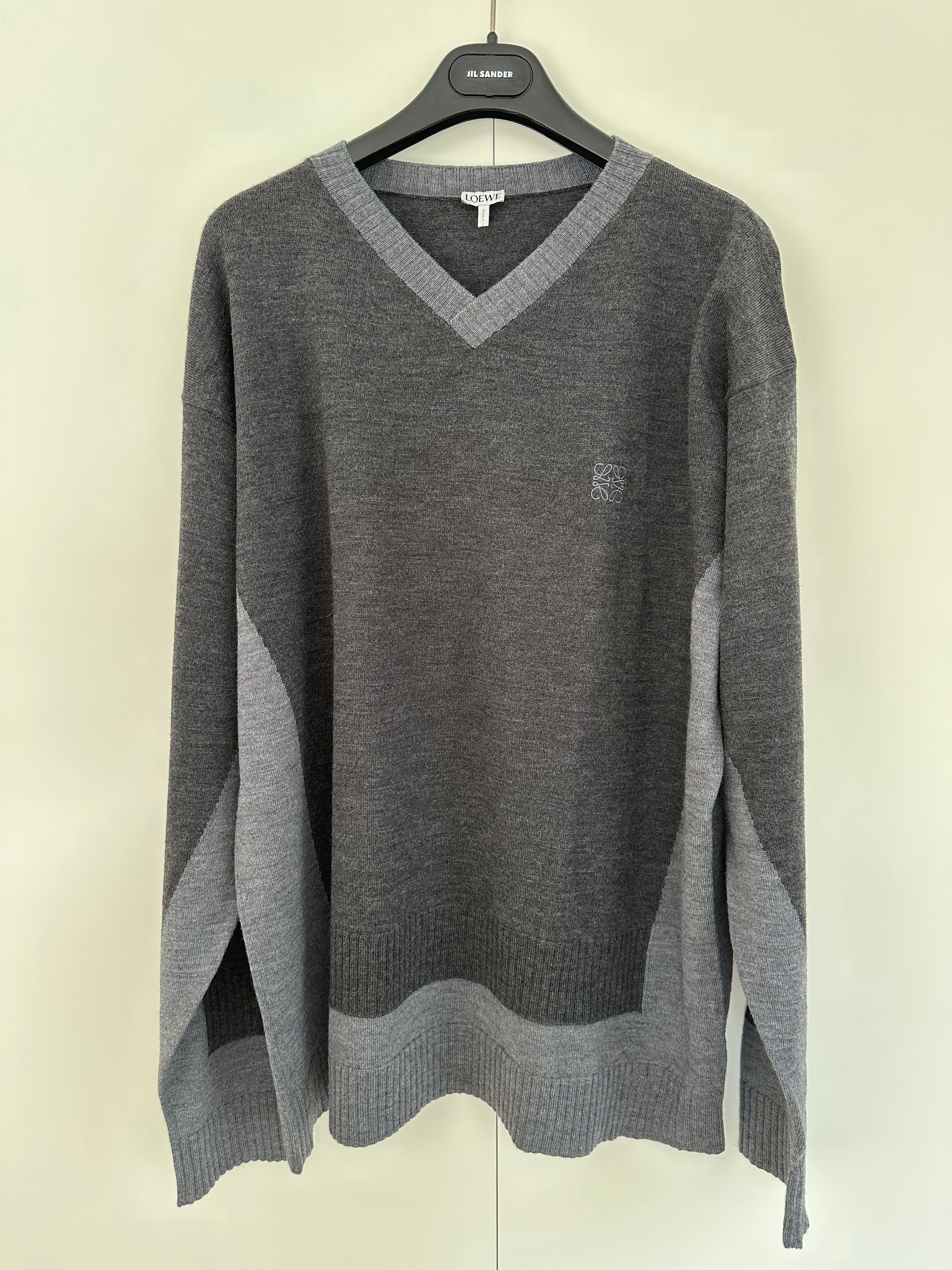 Pre-owned Loewe Trompe L'oeil Sweater In Light/dark Grey