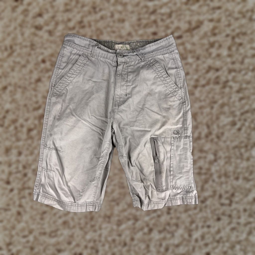 Ocean Pacific Ocean Pacific Womens Shorts Cargo Denim Gray 16 Adult Waist 29 Inseam 10 Mid Rise Pockets Beach Surf Aloha Size 29" - 1 Thumbnail