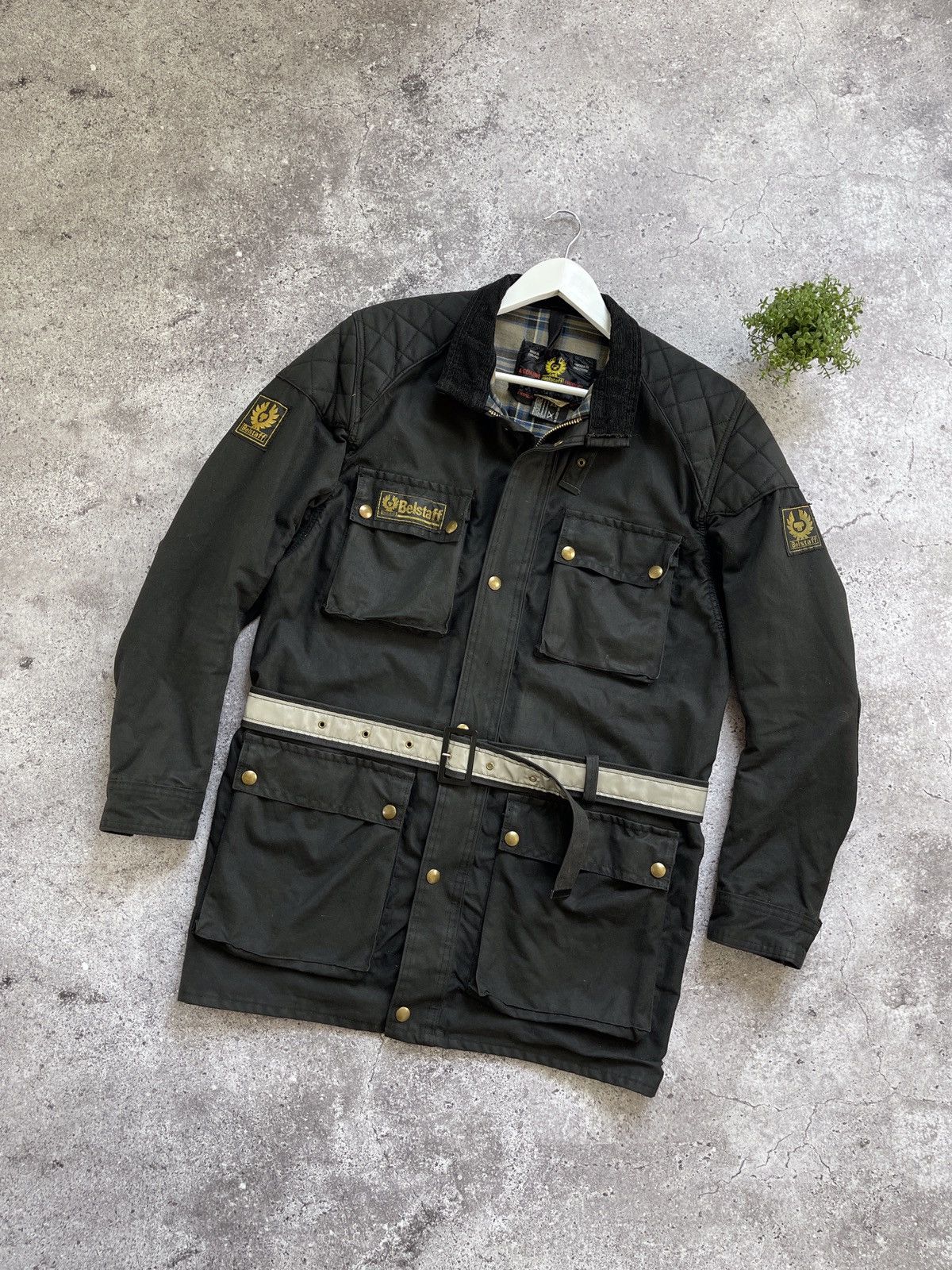 image of Barbour x Belstaff International Vintage Waxed Jacket in Black, Men's (Size Large)
