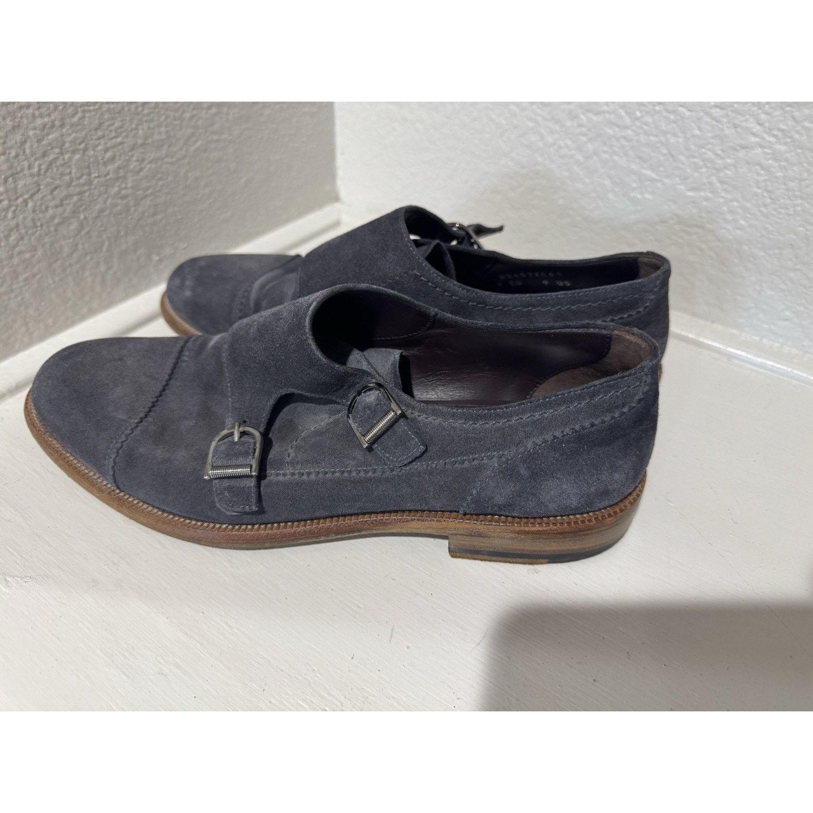 Ermenegildo Zegna Ermenegildo Zegna Charcoal Gray Suede Monk Strap Loafer sz9 Size US 9 / EU 42 - 3 Thumbnail