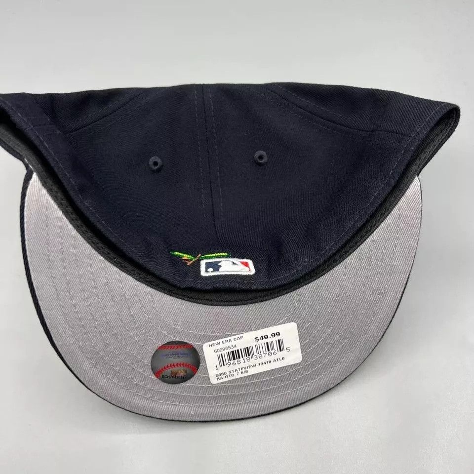 New Era Atlanta Braves Hat Men 7 5/8 59Fifty New Era Fitted Cap Size ONE SIZE - 4 Thumbnail