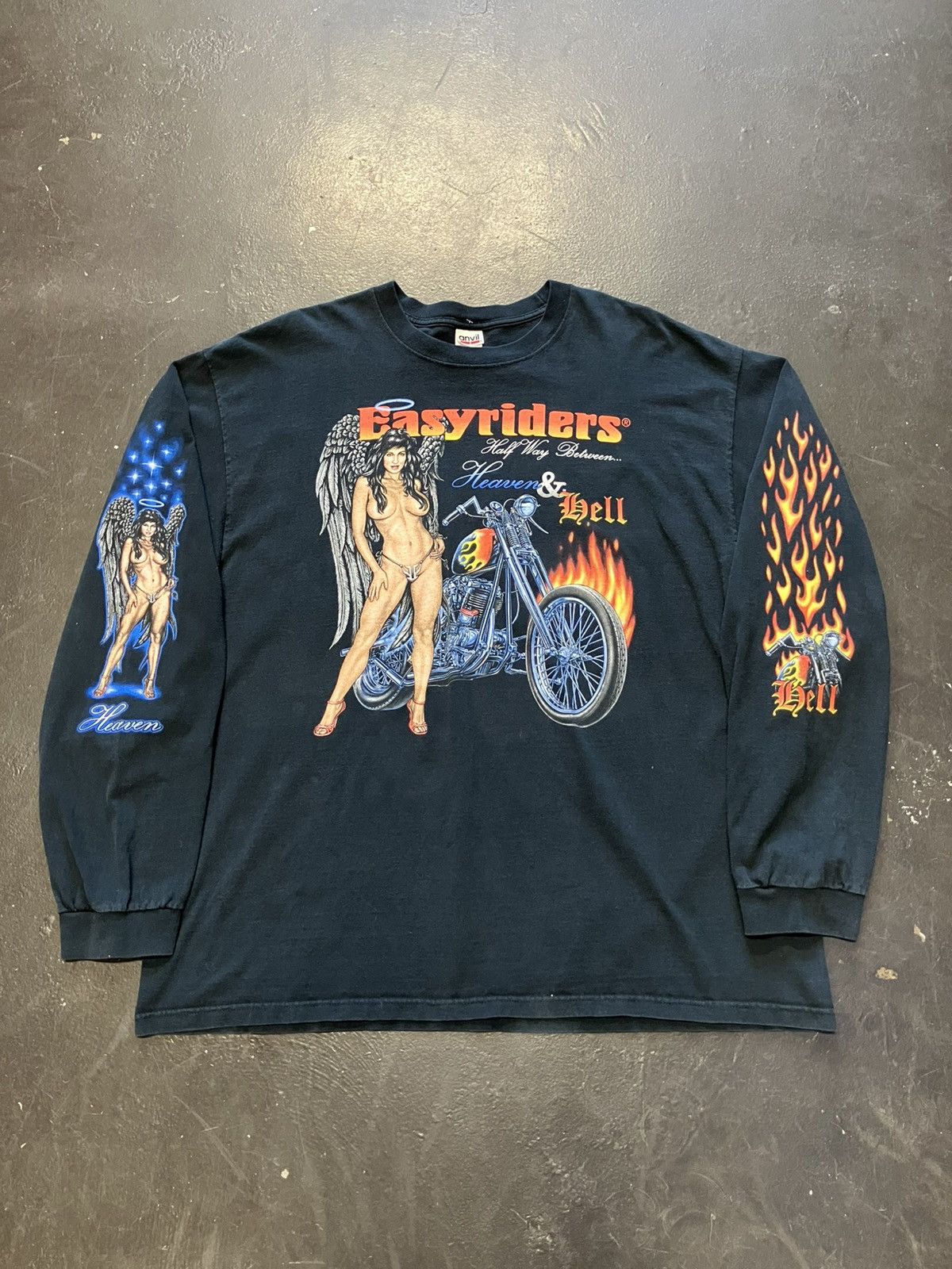 Anvil × Harley Davidson × Vintage Vtg Y2K Easyriders Biker Heaven 