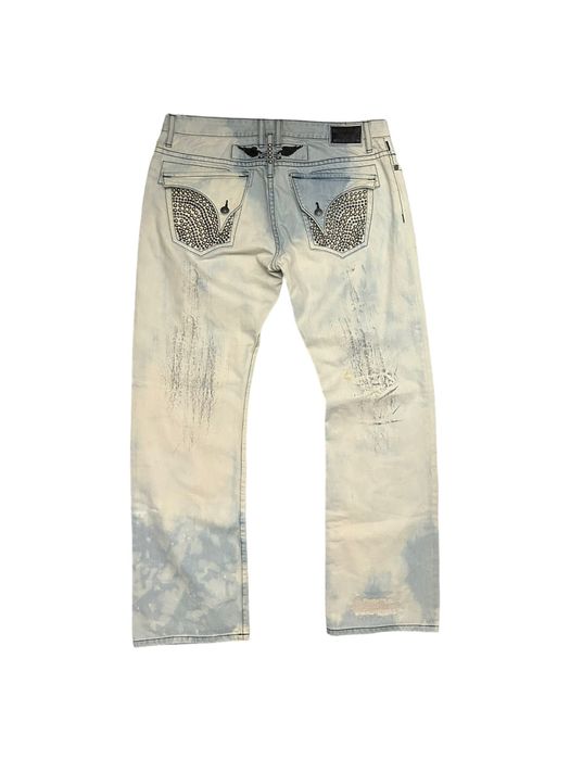 Vintage STUDDED ROBINS JEANS WHITE 40x34 | Grailed