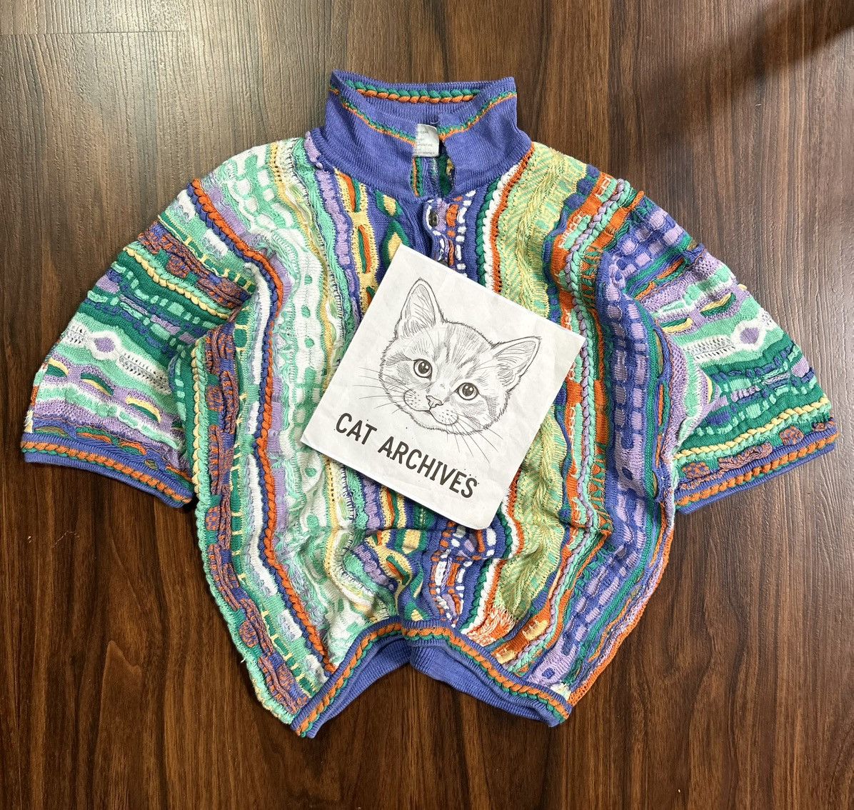 Coogi CRAZY RARE COOGI 3D MULTICOLOURED CABLE POLO KNIT Size US M / EU 48-50 / 2 - 8 Thumbnail