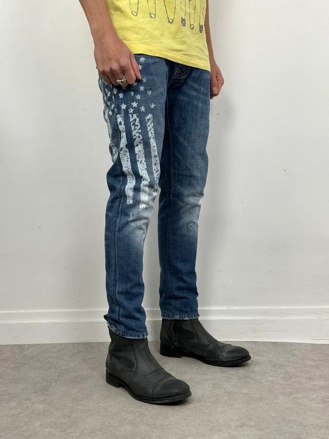 Dsquared2 SS2012 Dsquared2 Blue USA Flag Print Blue Denim Jeans Size US 30 / EU 46 - 3 Thumbnail
