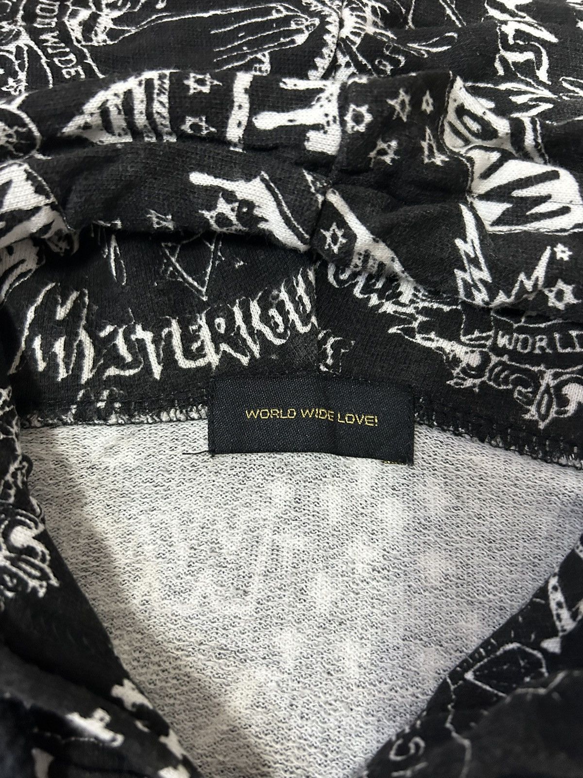 Other World Wide Love Allover Printed Cross Zip Hoodie Size US L / EU 52-54 / 3 - 6 Thumbnail
