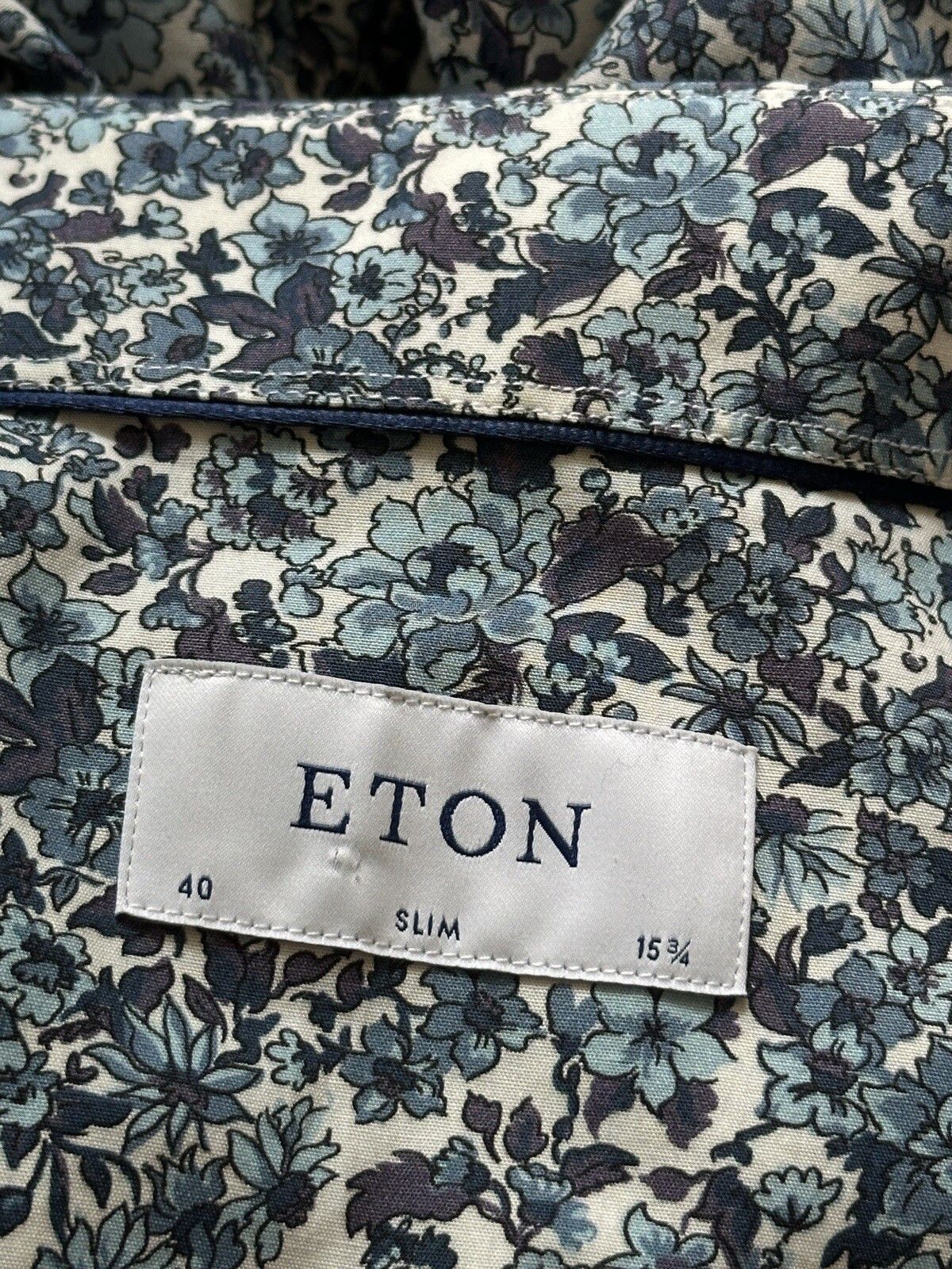 Eton Eton Floral Print Mens Shirt Slim Fit size 40 15 3/4 Size US L / EU 52-54 / 3 - 9 Thumbnail