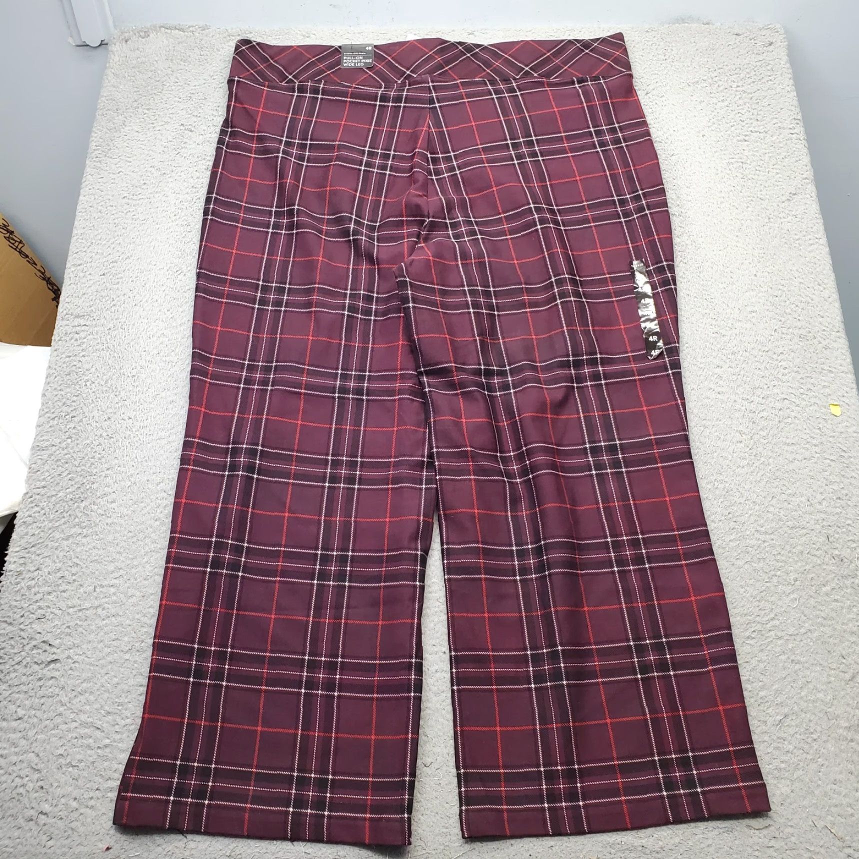 Torrid Torrid Pants Womens 4 Multi Plaid Ponte Stretch Pixie Wide Leg Pull On Size 27" / US 4 / IT 40 - 2 Thumbnail