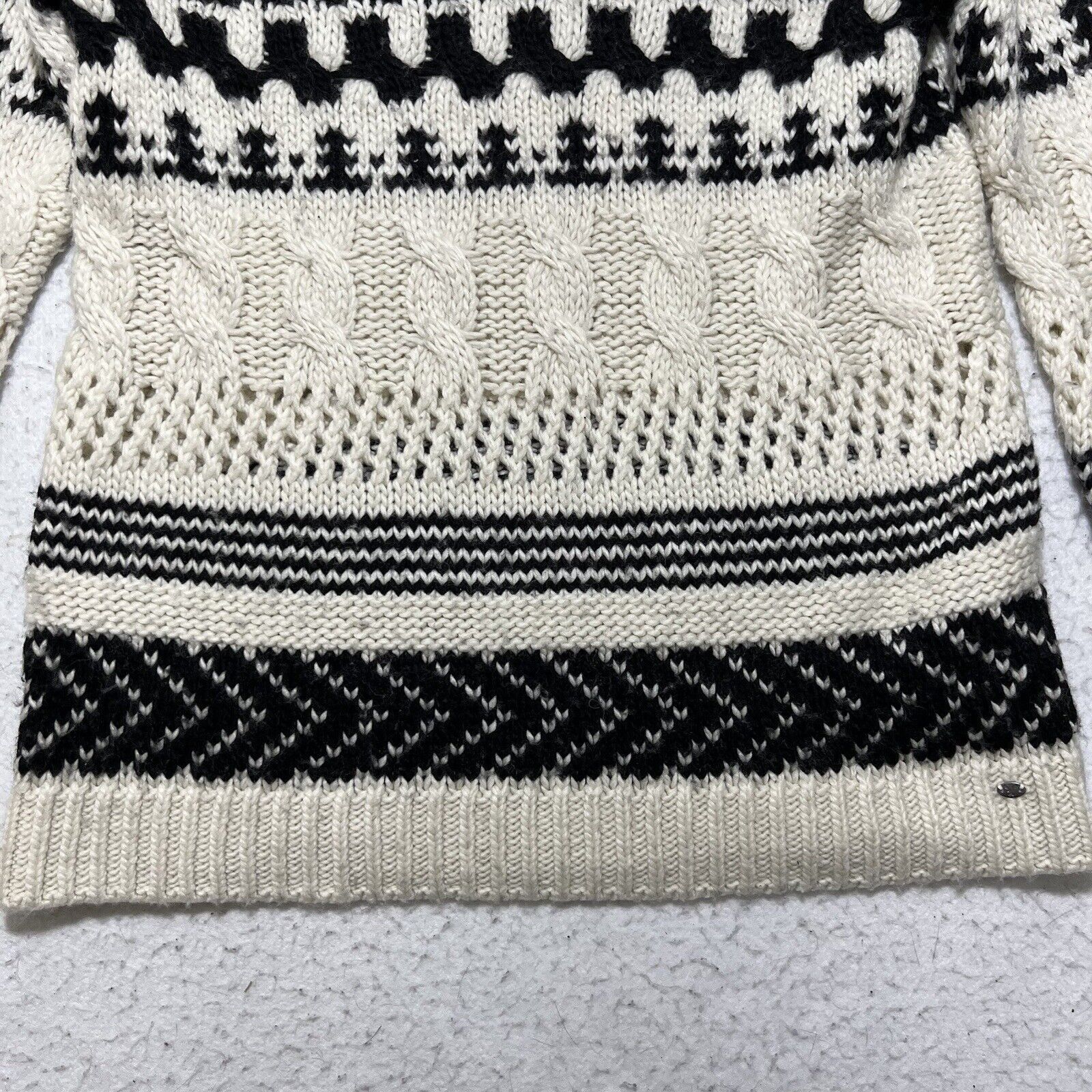 American Eagle Outfitters American Eagle Small Wool Blend Chunky Knit Striped Sweater Size S / US 4 / IT 40 - 5 Thumbnail