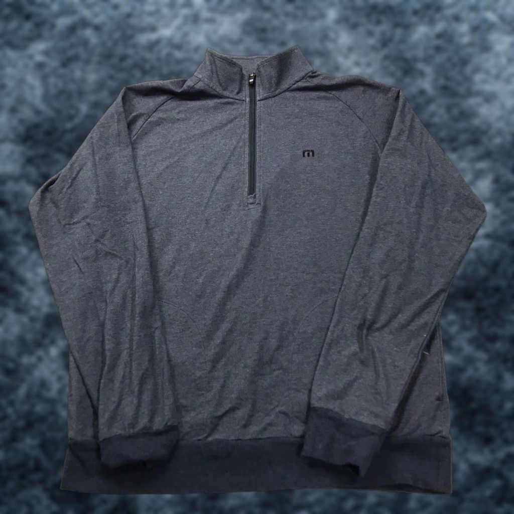 TravisMathew Travis Mathew Jacket Mens Medium Blue Zachary Pioneer Pullover 1/4 Zip Golf Size US M / EU 48-50 / 2 - 1 Thumbnail