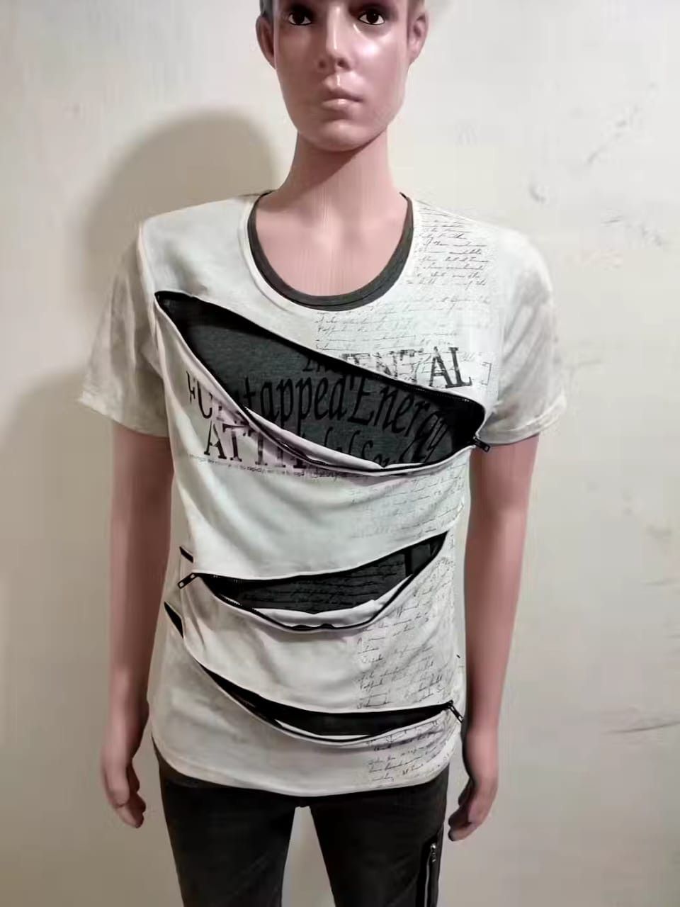 In The Attic In The Attic Japanese Multizipper Design Punk Tshirt Size US M / EU 48-50 / 2 - 1 Thumbnail