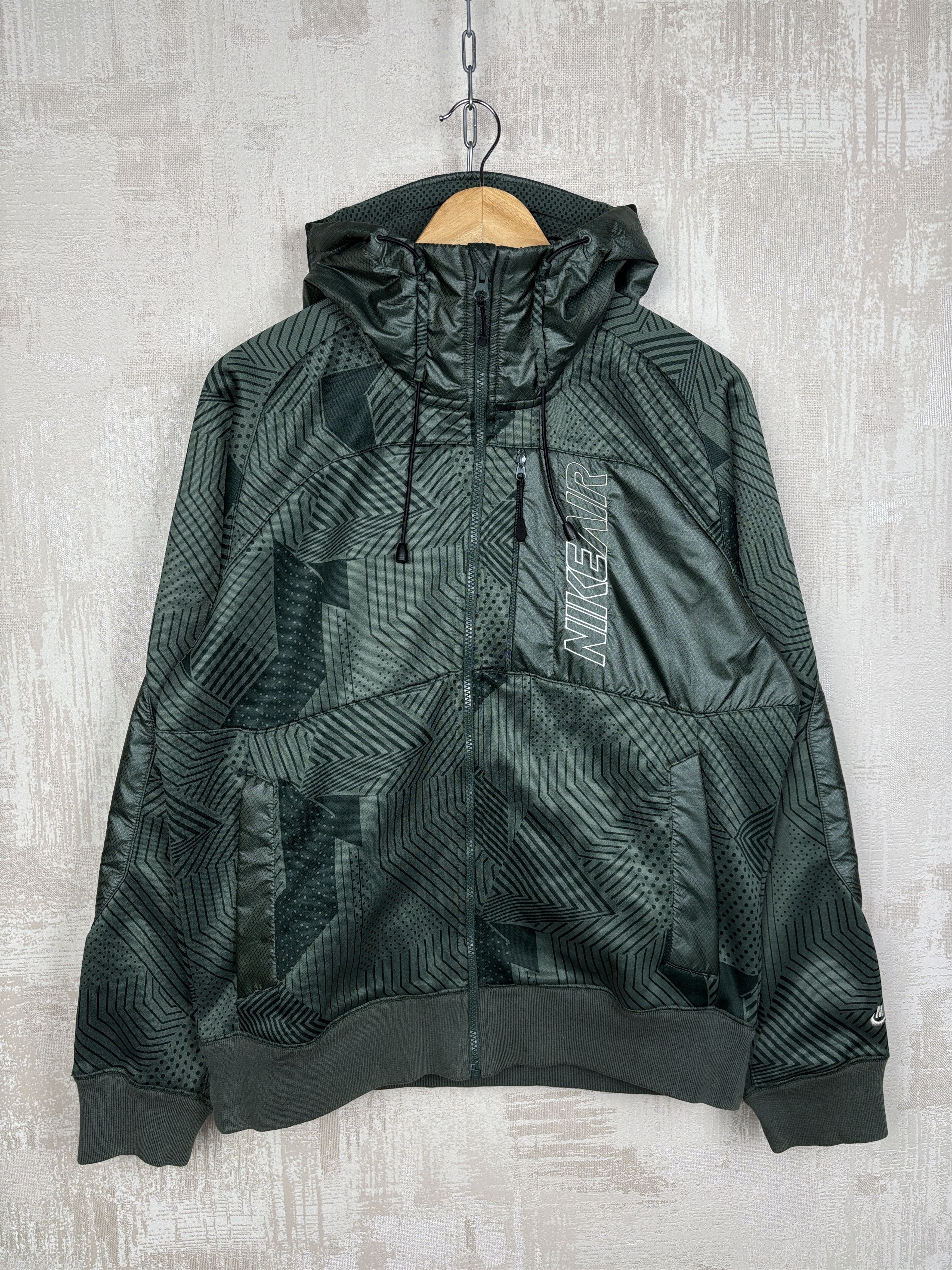 Nike 00's Nike Air Rare Vintage Geometric Zip Hoodie Gorpcore Y2K Size US M / EU 48-50 / 2 - 1 Thumbnail