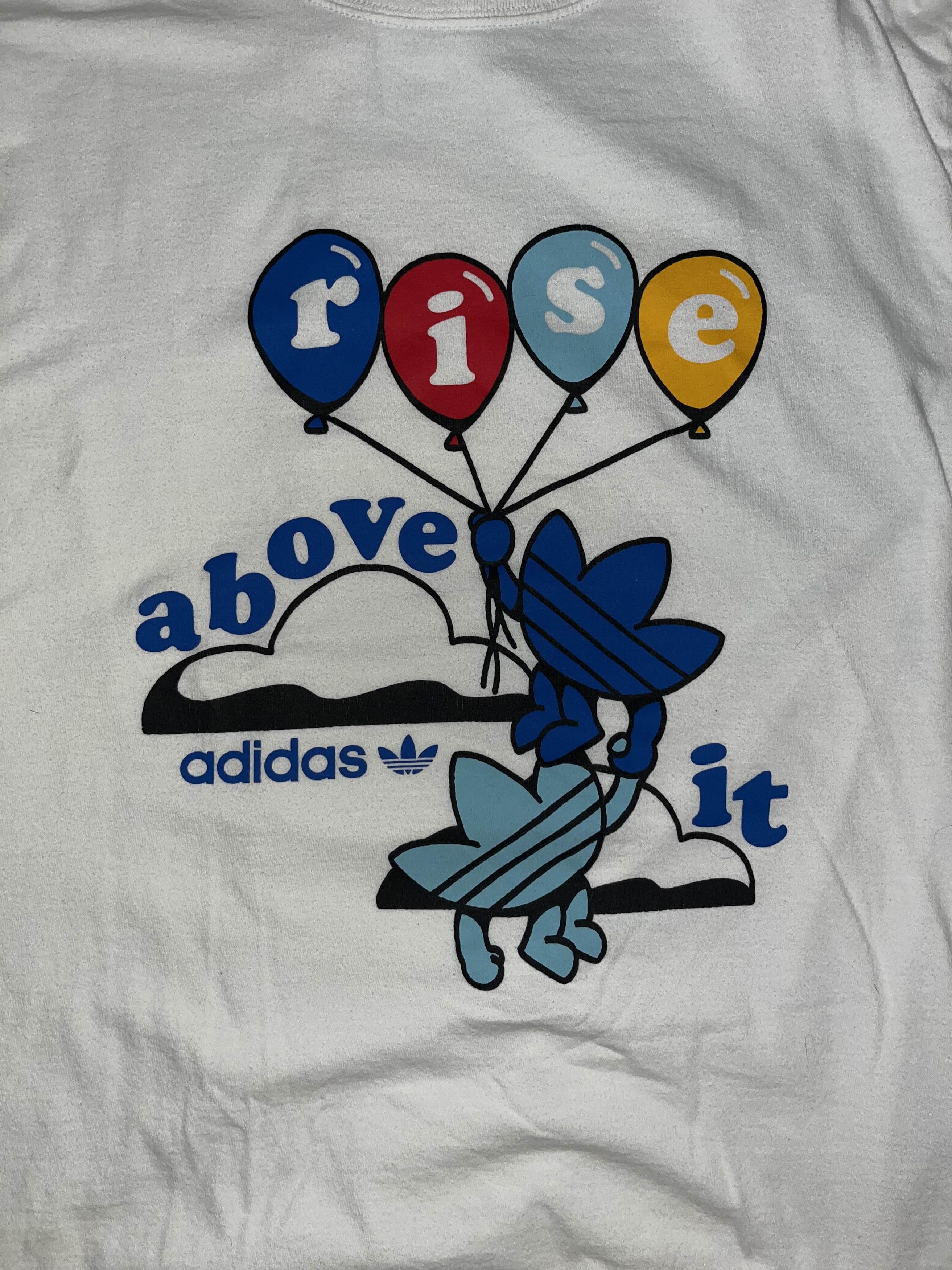 Adidas Adidas Originals "Rise Above It" Trefoil White Tee Size US S / EU 44-46 / 1 - 2 Thumbnail