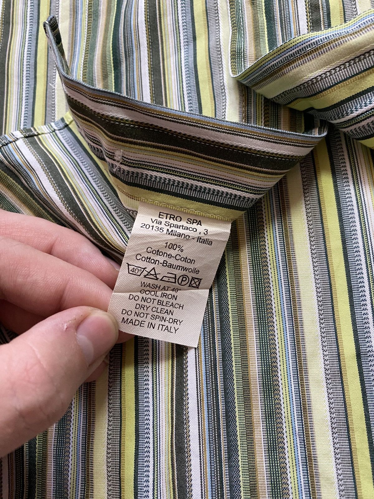 Etro × Vintage Vintage Etro Via Spartaco 3 striped designy button up shirt Size US L / EU 52-54 / 3 - 4 Thumbnail