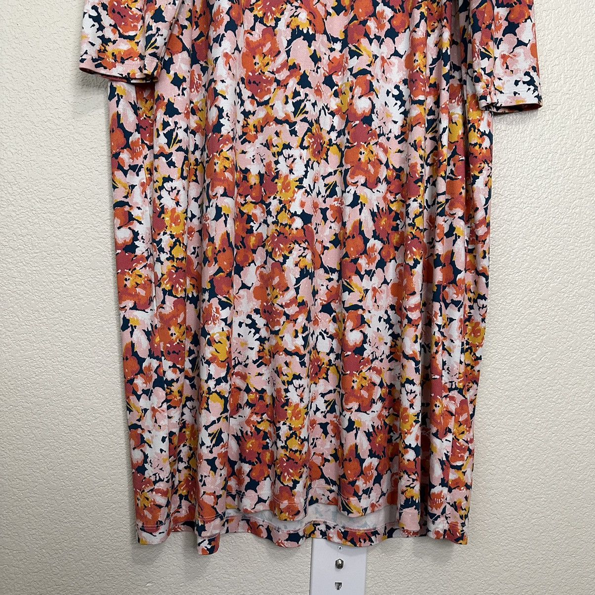 Lands' End Lands’ End 100% Cotton Floral Long Sleeves Midi Dress Size XXL / US 16-18 / IT 52-54 - 7 Thumbnail