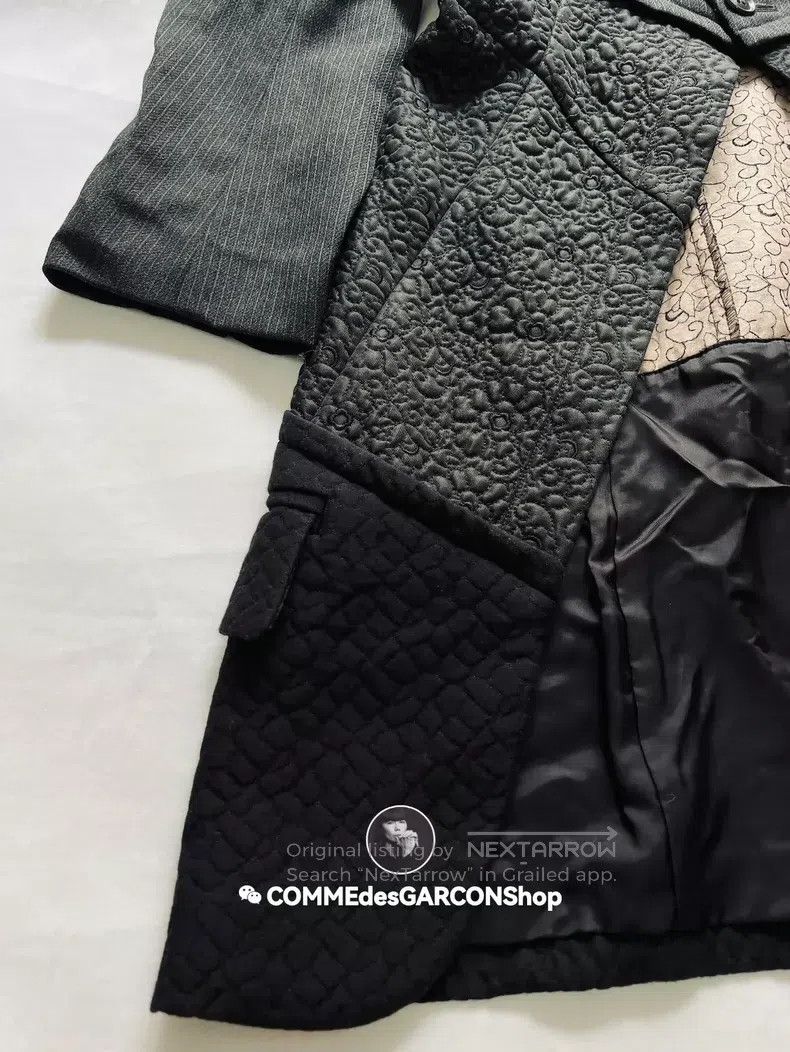 Comme des Garcons Comme Des Garcons Multi-material mosaic flower dark coat Size US S / EU 44-46 / 1 - 5 Thumbnail