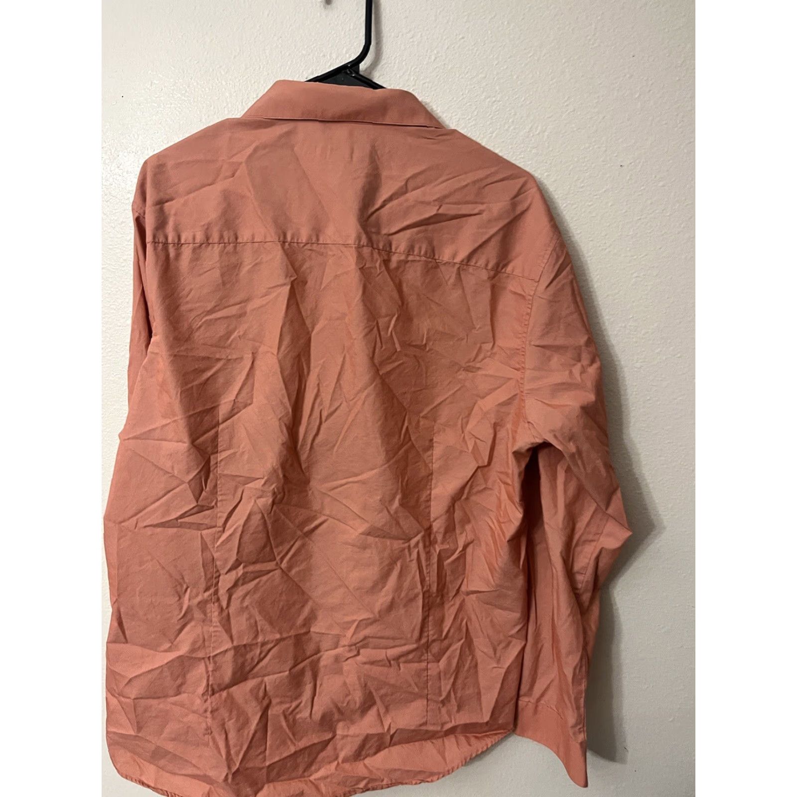 Kenneth Cole Kenneth Cole Shirt Mens 17 Orange Non Iron Slim Fit Button-Up Solid Size US XL / EU 56 / 4 - 2 Thumbnail