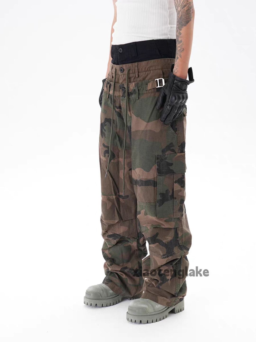Designer Unisex utility loose baggy skate hiphop military pants Size US 36 / EU 52 - 3 Thumbnail