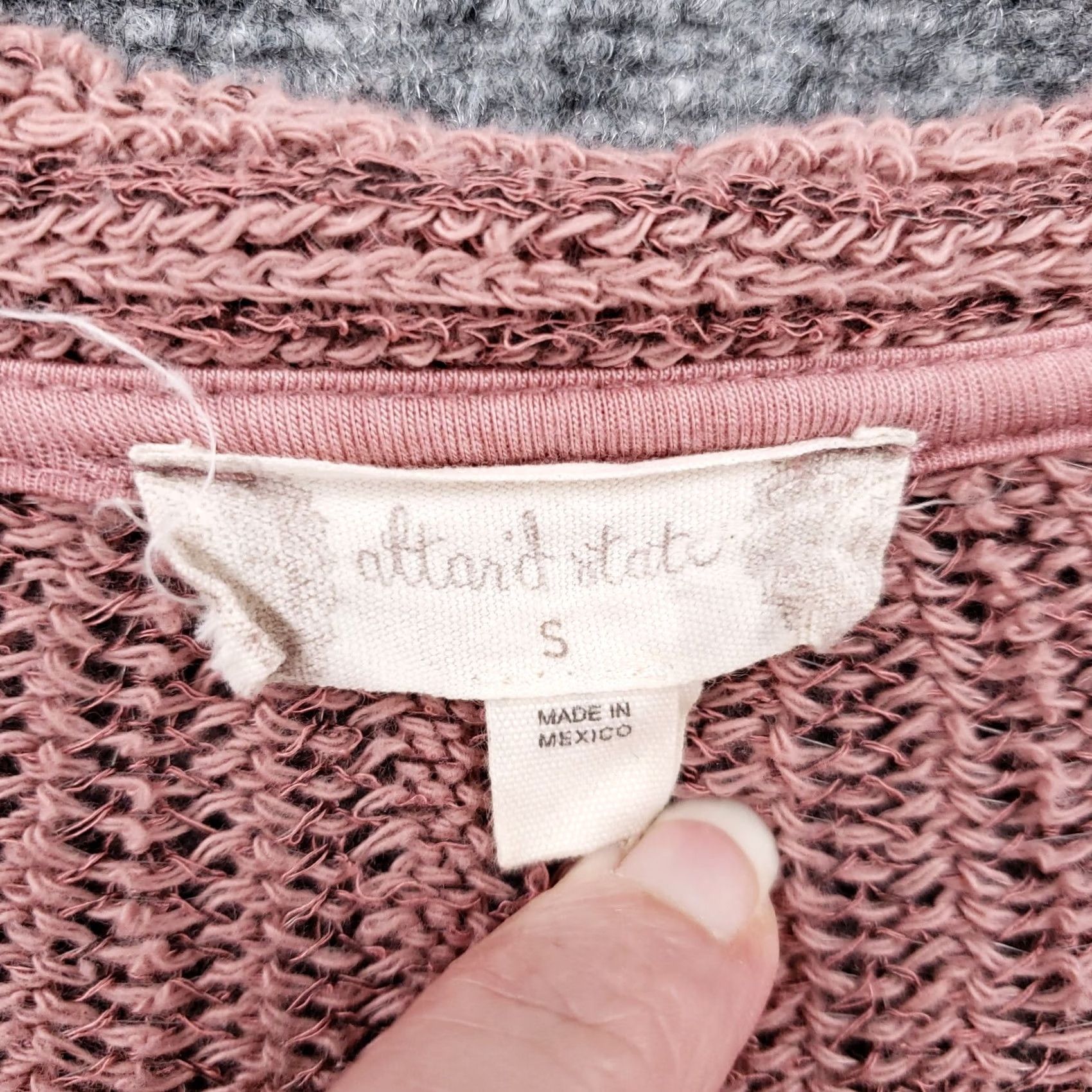 Vintage Altar'd State Sweater Cardigan Womens S Pink Knit Flared Front Tie V-Neck Open-Knit Casual Fall Spring Winter Size S / US 4 / IT 40 - 7 Thumbnail